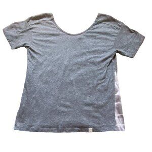 Leena & Lu Womens Cropped Fitted Tee/Shirt-100% Organic Cotton-Gray-Size L-GUC
